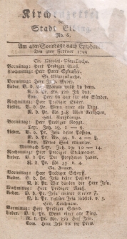 Kirchenzettel der Stadt Elbing, Nr. 6, 3 Februar 1799