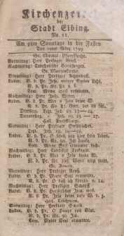 Kirchenzettel der Stadt Elbing, Nr. 11, 10 März 1799
