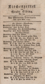 Kirchenzettel der Stadt Elbing, Nr. 24, 19 Mai 1799