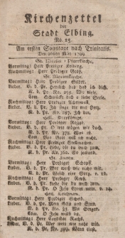 Kirchenzettel der Stadt Elbing, Nr. 25, 26 Mai 1799