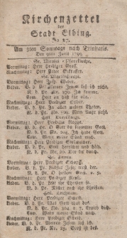 Kirchenzettel der Stadt Elbing, Nr. 27, 9 Juni 1799