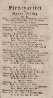 Kirchenzettel der Stadt Elbing, Nr. 28, 16 Juni 1799