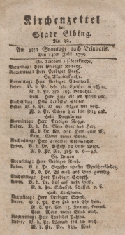 Kirchenzettel der Stadt Elbing, Nr. 32, 14 Juli 1799