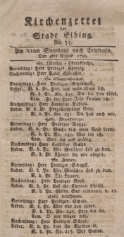 Kirchenzettel der Stadt Elbing, Nr. 35, 4 August 1799