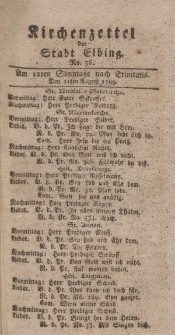Kirchenzettel der Stadt Elbing, Nr. 36, 11 August 1799