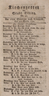 Kirchenzettel der Stadt Elbing, Nr. 40, 8 September 1799