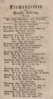 Kirchenzettel der Stadt Elbing, Nr. 48, 3 November 1799