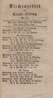 Kirchenzettel der Stadt Elbing, Nr. 55, 22 Dezember 1799