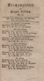 Kirchenzettel der Stadt Elbing, Nr. 55, 22 Dezember 1799