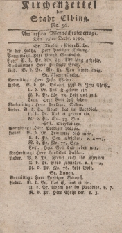 Kirchenzettel der Stadt Elbing, Nr. 56, 25 Dezember 1799