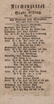 Kirchenzettel der Stadt Elbing, Nr. 57, 29 Dezember 1799