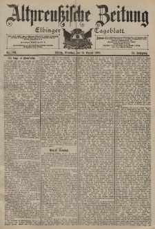 Altpreussische Zeitung, Nr. 190 Dienstag 15 August 1899, 51. Jahrgang