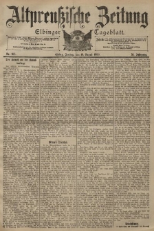 Altpreussische Zeitung, Nr. 193 Freitag 18 August 1899, 51. Jahrgang