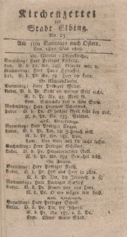 Kirchenzettel der Stadt Elbing, Nr. 23, 18 Mai 1800