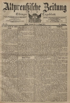Altpreussische Zeitung, Nr. 195 Sonntag 20 August 1899, 51. Jahrgang