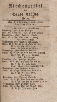Kirchenzettel der Stadt Elbing, Nr. 25, 25 Mai 1800