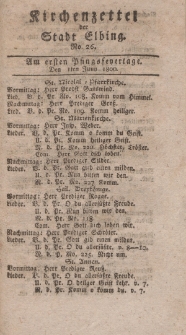 Kirchenzettel der Stadt Elbing, Nr. 26, 1 Juni 1800
