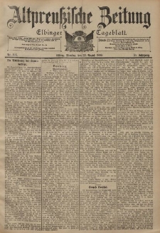 Altpreussische Zeitung, Nr. 196 Dienstag 22 August 1899, 51. Jahrgang