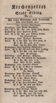 Kirchenzettel der Stadt Elbing, Nr. 37, 17 August 1800