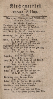 Kirchenzettel der Stadt Elbing, Nr. 44, 5 Oktober 1800