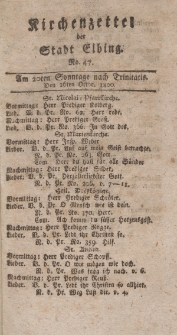 Kirchenzettel der Stadt Elbing, Nr. 47, 26 Oktober 1800