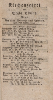 Kirchenzettel der Stadt Elbing, Nr. 49, 9 November 1800