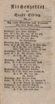 Kirchenzettel der Stadt Elbing, Nr. 50, 16 November 1800