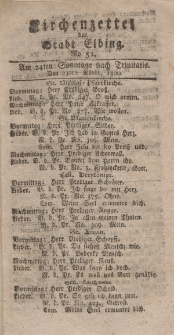 Kirchenzettel der Stadt Elbing, Nr. 51, 23 November 1800