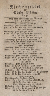 Kirchenzettel der Stadt Elbing, Nr. 54, 14 Dezember 1800