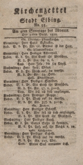 Kirchenzettel der Stadt Elbing, Nr. 55, 21 Dezember 1800