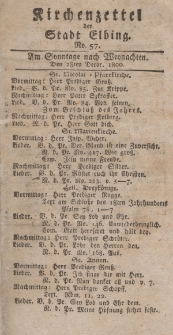 Kirchenzettel der Stadt Elbing, Nr. 57, 28 Dezember 1800