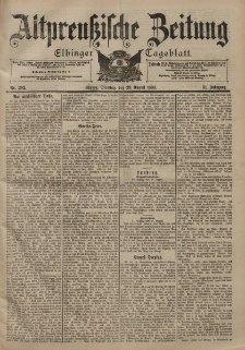 Altpreussische Zeitung, Nr. 202 Dienstag 29 August 1899, 51. Jahrgang