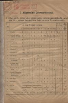 Allgemeine Lehrverfassung