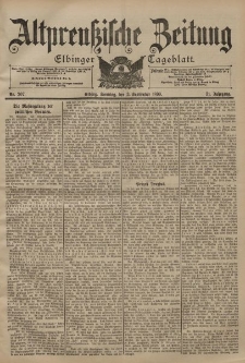 Altpreussische Zeitung, Nr. 207 Sonntag 3 September 1899, 51. Jahrgang
