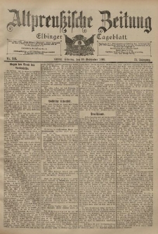 Altpreussische Zeitung, Nr. 213 Sonntag 10 September 1899, 51. Jahrgang