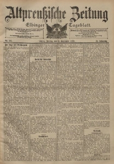 Altpreussische Zeitung, Nr. 217 Freitag 15 September 1899, 51. Jahrgang