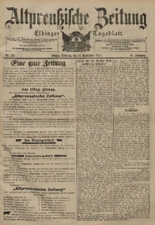 Altpreussische Zeitung, Nr. 219 Sonntag 17 September 1899, 51. Jahrgang