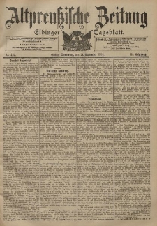 Altpreussische Zeitung, Nr. 222 Donnerstag 21 September 1899, 51. Jahrgang