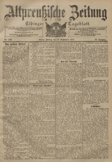 Altpreussische Zeitung, Nr. 223 Freitag 22 September 1899, 51. Jahrgang