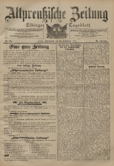 Altpreussische Zeitung, Nr. 224 Sonnabend 23 September 1899, 51. Jahrgang