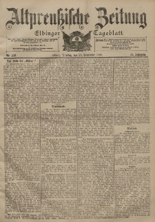 Altpreussische Zeitung, Nr. 226 Dienstag 26 September 1899, 51. Jahrgang
