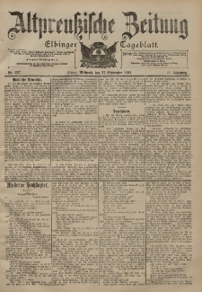 Altpreussische Zeitung, Nr. 227 Mittwoch 27 September 1899, 51. Jahrgang