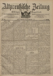 Altpreussische Zeitung, Nr. 228 Donnerstag 28 September 1899, 51. Jahrgang