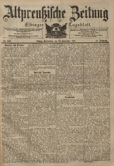 Altpreussische Zeitung, Nr. 230 Sonnabend 30 September 1899, 51. Jahrgang