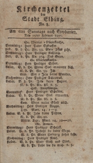 Kirchenzettel der Stadt Elbing, Nr. 8, 15 Februar 1801