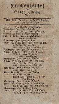 Kirchenzettel der Stadt Elbing, Nr. 8, 15 Februar 1801