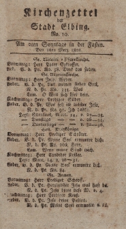 Kirchenzettel der Stadt Elbing, Nr. 10, 1 März 1801
