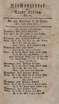 Kirchenzettel der Stadt Elbing, Nr. 12, 15 März 1801