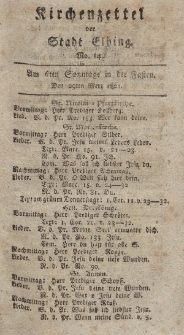 Kirchenzettel der Stadt Elbing, Nr. 14, 29 März 1801