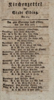 Kirchenzettel der Stadt Elbing, Nr. 21, 3 Mai 1801
